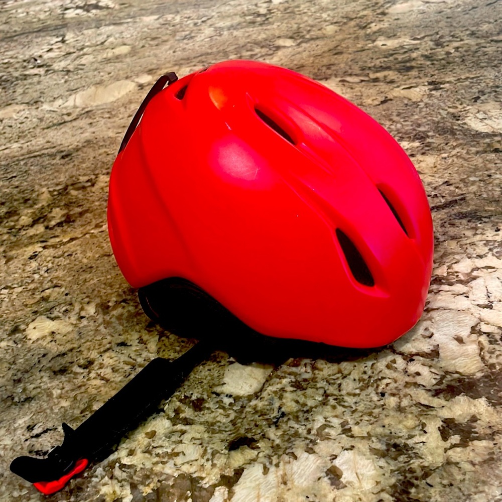 Giro red ski helmet